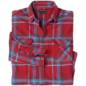 ATLAS FOR MEN - Authentiek geruit flanellen overhemd - Heren - Verkrijgbaar in grote maten - 3XL