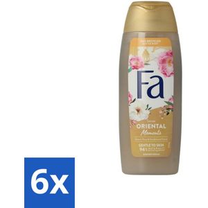 6 x Fa - Oriental Moments - Douchecrème - Woestijnroos & Sandelhout - 250 ml - Douchecrème - Sandelhout - Woestijnroos - Oriental - Fa