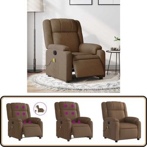vidaXL Massagestoel - Elektrisch Verstelbaar - Bruin Elektrische Massagestoel - Massagefauteuil - Loungestoel - Ergonomische Stoel - Lederlook Stoel