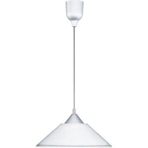 LED Hanglamp - Hangverlichting - Trion Dikon - E27 Fitting - Rond - Aluminium Wit - Kunststof