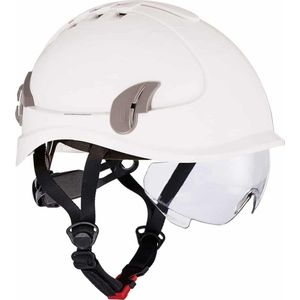 Cerva Alpinworker Lichte veiligheidshelm met veiligheidsbril - Maat: One size - wit