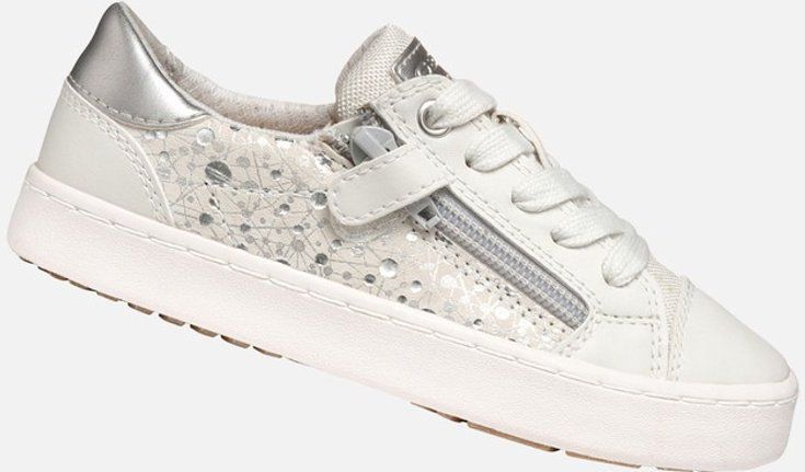 GEOX KILWI MEISJES Sneakers - MELKWIT/ZILVERKLEUR - Maat 24