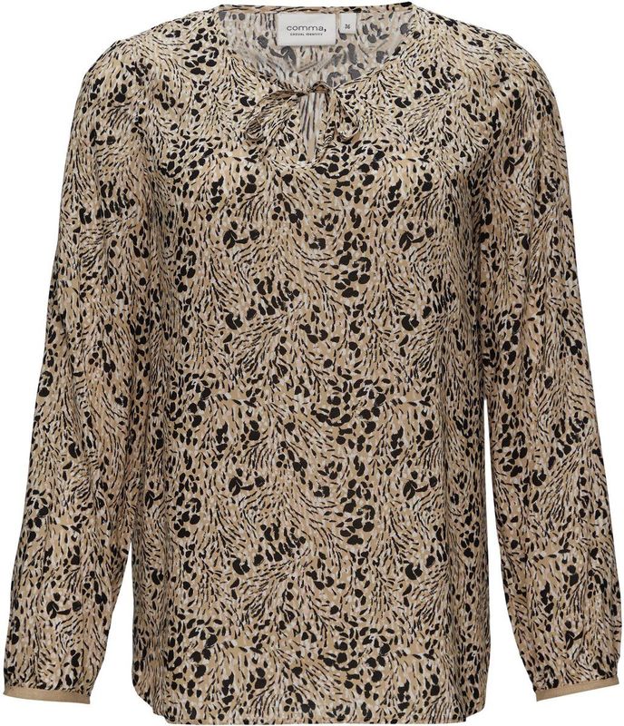 comma - Blouse - Viscose - Met Stropdasdetail