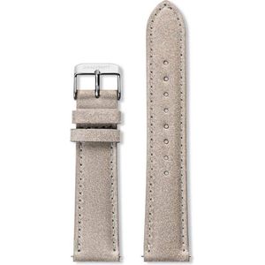 Gallivant Horlogeband | Italiaans Suède | Lichtgrijs | Zilverkleurige Gesp | 20 mm