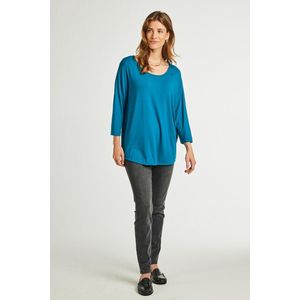 DIDI Dames Loose tee crew 3/4 sleeves Lagoon blue maat 44