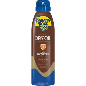 Banana Boat Dry Oil Clear Sunscreen Spray - Tanning Oil - Bruiningsolie - Zelfbruiner - SPF 8