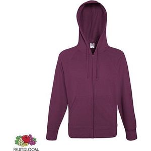 Fruit of the Loom hoodie vest met rits lichtgewicht Maat S Kleur Red