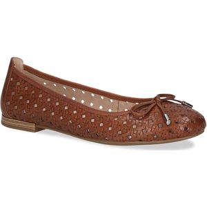 Caprice - Dames Ballerina - Zwart - Leer - Vetervrije Sluiting