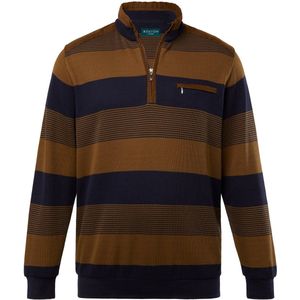 Boston Park Boston Park - Heren - Boston Park troyer sweatstof ritskraag borstzak tot 68/70 - Navy blauw - Maat 52+