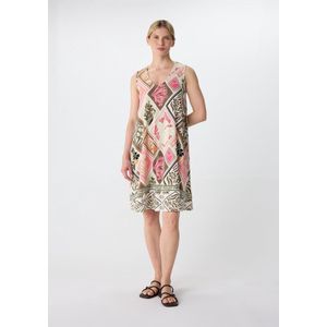 comma - A-lijn Jurk - Mini - V-halslijn - Mouwloos - All-over Print