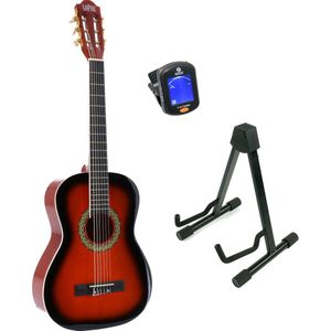 LaPaz 002 SB klassieke gitaar 3/4-formaat sunburst + statief + tuner