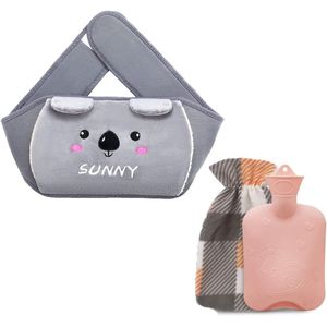 Warmwaterkruik - 3-in-1 draagbare warmwaterkruik met zachte taillebekleding - super lekvrij - warmwaterkruikriem voor pijnverlichting - artritis - sportblessures (1000 ml)