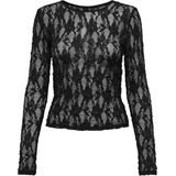 Only - Onlalba Lace Top - T-shirt - Decadent Chocolate - Dames