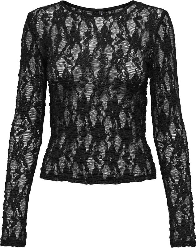 Only - Onlalba Lace Top - T-shirt - Decadent Chocolate - Dames