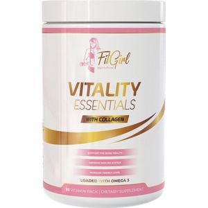 FitGirl Vitality Essentials | Vitamine en Mineralen en Collageen | 30 doseringen | 1 zakje per dag | Extra Omega 3 | Nutriworld