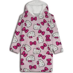 Hello Kitty Hoodie Fleece deken Pink - Kind - One Size (7-14 jaar) - Polyester