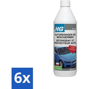 HG - Autoreiniger & Beschermer - Houdt Langer Schoon - 50 tot 60 Wasbeurten - 1L - Voordeelverpakking - 6 stuks