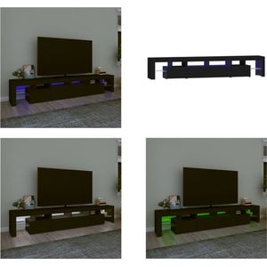 vidaXL Tv-meubel met LED-verlichting 230x36-5x40 cm zwart - Tv-kast - Tv-kasten - Tv-meubel - Tv-meubel Met LED-verlichting