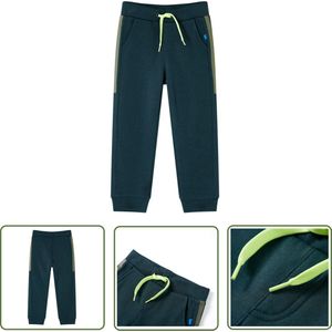 vidaXL Joggingbroek - Kinderjoggingbroek - Kinderjoggingbroek met trekkoord 92 mosgroen - Meisjes Joggingsbroek - Jongens Joggingsbroek - Groene Joggingbroek
