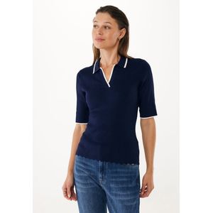 Mexx Knit Polo Ivy Midnight Blue Dames - Maat L
