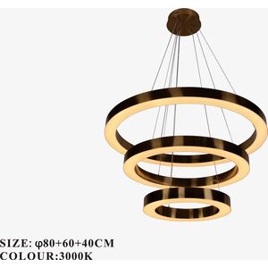 Kroonluchters LED - 3 kleuren - afstandsbediening - Dimbaar - Art.nr. (P7075/40+60+80)