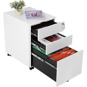 Casabella - Ladeblok WIT- Ladeblok Bureau Met Slot 3 Lades