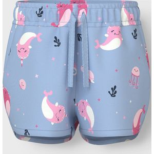 Name It mini meisjes short VIGGA Chambray Blue WALES Regular Fit