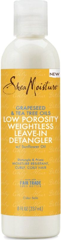 Shea Moisture Grape Seed & Tea Tree Oils - Low Porosity Leave-In Detangler - 236ml 8oz
