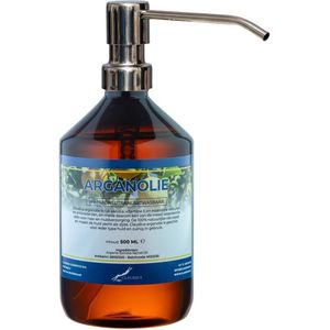 Arganolie 500 ml met zilveren pomp - 100% natuurlijk - biologisch en koud geperst
