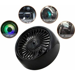 JeiibrZui 1 Draagbare USB Autoventilator, 360° Drieweg Koelingssysteem met Dubbele Spanningssteun voor Sedans, SUV's & Vrachtwagens