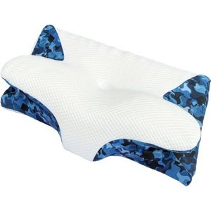 Bovista Anti Snurk Kussen - Snore Stopper - Kussen Zij Slaper - Anti Snurk - Tegen Snurken - Apneu Kussen - Blauwe Camouflage