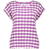 Geisha T-shirt T Shirt Met Structuur 42387 20 Off-white/purple Combi Dames Maat - XXL