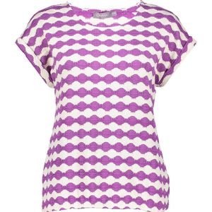 Geisha T-shirt T Shirt Met Structuur 42387 20 Off-white/purple Combi Dames Maat - XXL