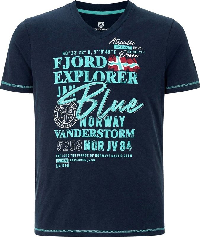 Jan Vanderstorm - NORDGER - T-shirt - Donkerblauw - Grote Maten