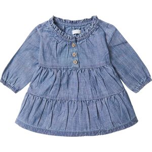 Noppies Girls Dress Cleveland long sleeve Meisjes Jurk - Light Aged Blue - Maat 92