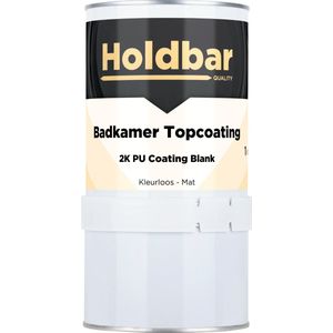 Holdbar Badkamer Topcoating Mat 1 kg - Badkamerverf - Transparant - Glashelder - Tegelverf - Waterdichte Badkamer verf - Ook Toepasbaar in douchecel - Gemakkelijk te reinigen - Mat- Zijde- en Hoogglans - 2 Componenten