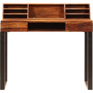 vidaXL - Bureau - 110x50x94 - cm - massief - sheeshamhout - en - staal