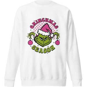 Foute Kersttrui Grinch – Witte Unisex Kerst Sweater – Funny Christmas Trui – Perfect voor de Feestdagen