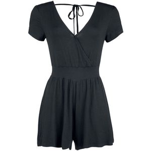 Forplay Overlay Back Knotted Short Jump Suit Jumpsuit zwart XS Dames