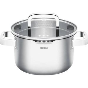 Sola Juvia Kookpan Ø 24 cm - RVS Pan met Deksel - PFAS-Vrij - Zilver