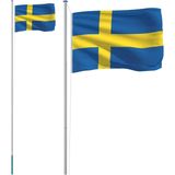 vidaXL-Vlag-met-vlaggenmast-Zweden-6,23-m-aluminium