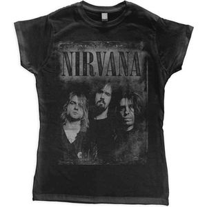 Nirvana - Faded Faces Dames T-shirt - XL - Zwart
