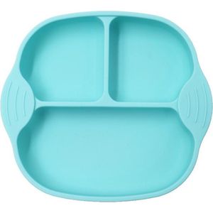 Handig siliconen baby bordje met vakjes en zuignap | Kinderservies |Babybordje | Kinderbordje | kleur blauw | BPA en PVC vrij bord