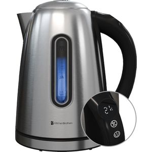 KitchenBrothers Waterkoker - Met Temperatuurregeling - Elektrisch - Met Kalkfilter - 1,7L - RVS