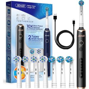Elektrische Roterende Tandenborstel met 8 Opzetborstels en 5 Modi - Waterdicht en Oplaadbaar