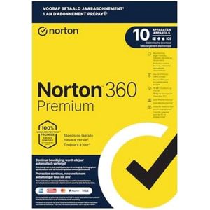 Antivirussoftware, internetbeveiliging, 10 Apparaten, 1 Jaar abonnement met automatische verlenging, Secure VPN en Password Manager, PCs, Macs, tablets en smartphones