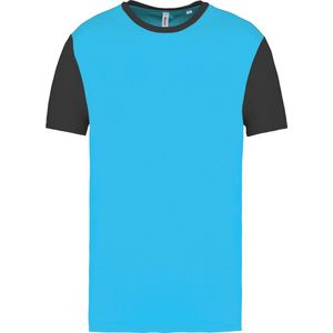 Tweekleurig herenshirt jersey met korte mouwen 'Proact' Turquoise/Dark Grey - XXL