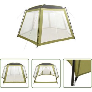 The Living Store Zwembadtent - Polyester Feesttent - Ronde zwembaden tot 400 cm - Groen - Met mesh zijwanden