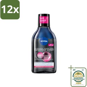 NIVEA – Micellair Reinigingswater – Waterproof Expert – 400 ml - Voordeelverpakking - 12 stuks - Micellair water - Huid reinigen