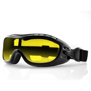 Bobster Night Hawk - Zwarte Motorbril - Motorbril Heren - Sportbrillen Heren - Glaskleur Geel
